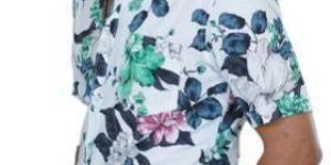 White Printed Half Sleeves Shirt