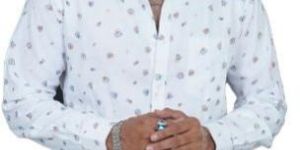 White Printed Linen Full Sleeves Shirt