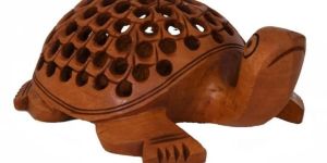 Handmade Wooden Tortoise Statue