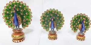 Wooden Peacock Statue