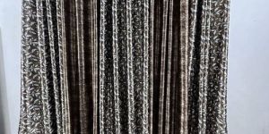 Brown Knitting Print Curtains