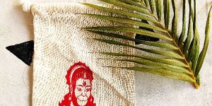 Canvas White Potli Bags for Return Gifts with Hanuman Ji Print Gift Bags for Wedding Potli Bags