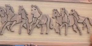 Wooden Running Horse Ancient Wall Art