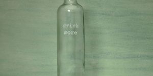 Drink More Glass Water Bottle with Ceramic Stopper