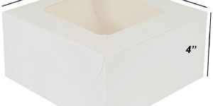 Cake Box with Window ITC Material WHITEBACK - 8 x 8 x 4