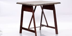 Mango Wood Top Iron End Table