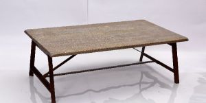 Mango Wood Top Iron Folding Coffee Table