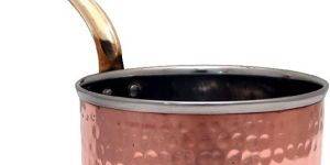 Copper Steel W/O Lid Hammered Sauce Pan