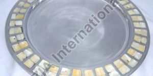 Mother of Pearl Border Round Platter