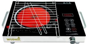 Wudnik Infrared Inductin Cooktop 2000 WT with Free Grill Set and One Burner, Black (Touch and Manual