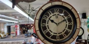 Wooden Finish Railway Clock