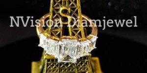 Lab Grown Emerald Shape Solitaire Exquisite Wedding Ring