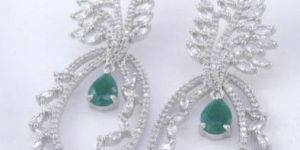 Brass American Diamond Earrings