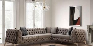Chesterfield Modern L Shape Corner Sofa Set