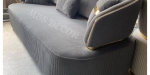 Golden Rubber Half Round Back Lining Sofa
