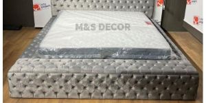 Suede Fabric Quilted Upholstered Designer Bed