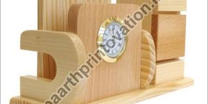 Wooden Mobile Stand with Pen Stand