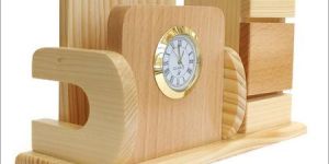 Wooden Mobile Stand with Pen Stand