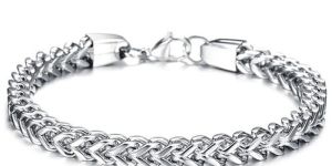 Stainless Steel Silver Chain Charm Bracelet