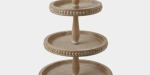3 Tier Round Wooden Tray