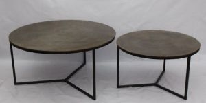 Metal Base Nesting Coffee Table Set of 2