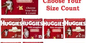 Huggies Little Snugglers Disposable Baby Diapers Size N, 1, 2, 3, 4, 5, 6