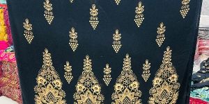 Satin Black Discharge Print Stole