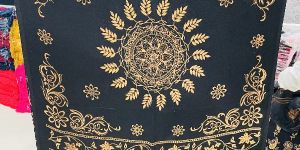 Satin Black Discharge Print Stoles