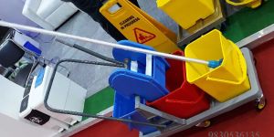 THREE BUCKET MOPPING TROLLEY
