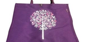 Printed Purple Jute Bag