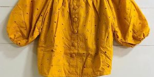 Yellow Cotton Embroidered Top