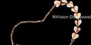 Rose Gold Light Weight Natural Diamond Love Bracelet
