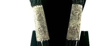 Black Double Oxidized Pendant Beads Mala