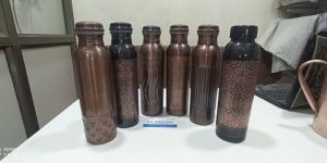 Antique Print Copper Water Bottle