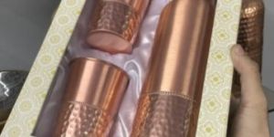 Copper 2 Glasses Bottle Set