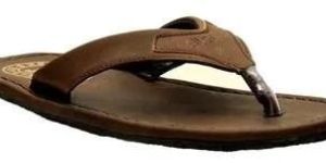 Mens Leather Brown Slipper