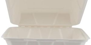 200 Pieces Biodegradable Clam Shell Multipurpose 9 Inch Square Container -Natural Disposable