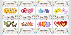 Print Shaped Card Glitter Sticker