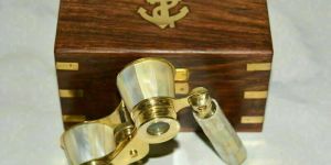 BRASS MOTHER OF PEARL BINOCULAR