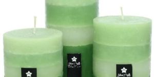 Green Grass Mottled Pillar Candle Lemon Grass Scented Premium Wax 3 X 3 Inch 3 X 4 Inch 3 X 6 Inch