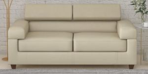 Penza Leatherette Cream Colour 2 Seater Sofa