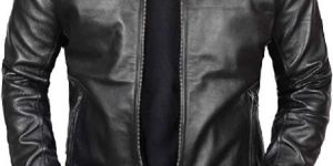 MEN'S SOLID BLACK LEATHER JACKET