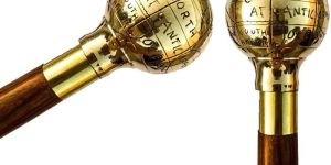 Brass Handle Wooden Walking Stick