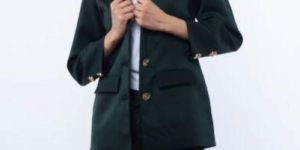 Ladies Bottle Green Blazer Co-ord Set