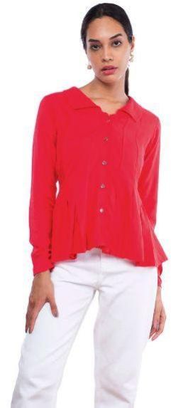 Ladies Inverted Box Pleated Shirt