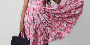 Ladies Pink Floral Dress
