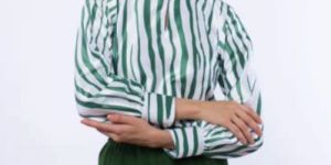 Ladies Zebra Mao Collar Co-ord Set