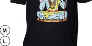 Shiva Printed Black Cotton T Shirt