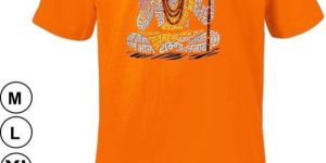 Shiva Printed Orange Cotton T Shirt