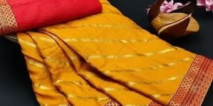 Chanderi Silk Foil Print Blouse Piece Leheria Saree